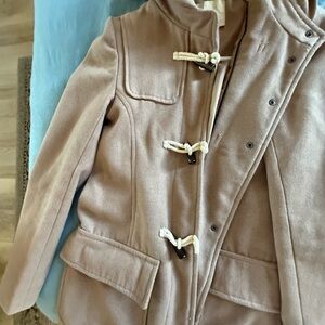 Thread & Supply Beige Toggle Pea Coat Perfect for Rainy Spring Days